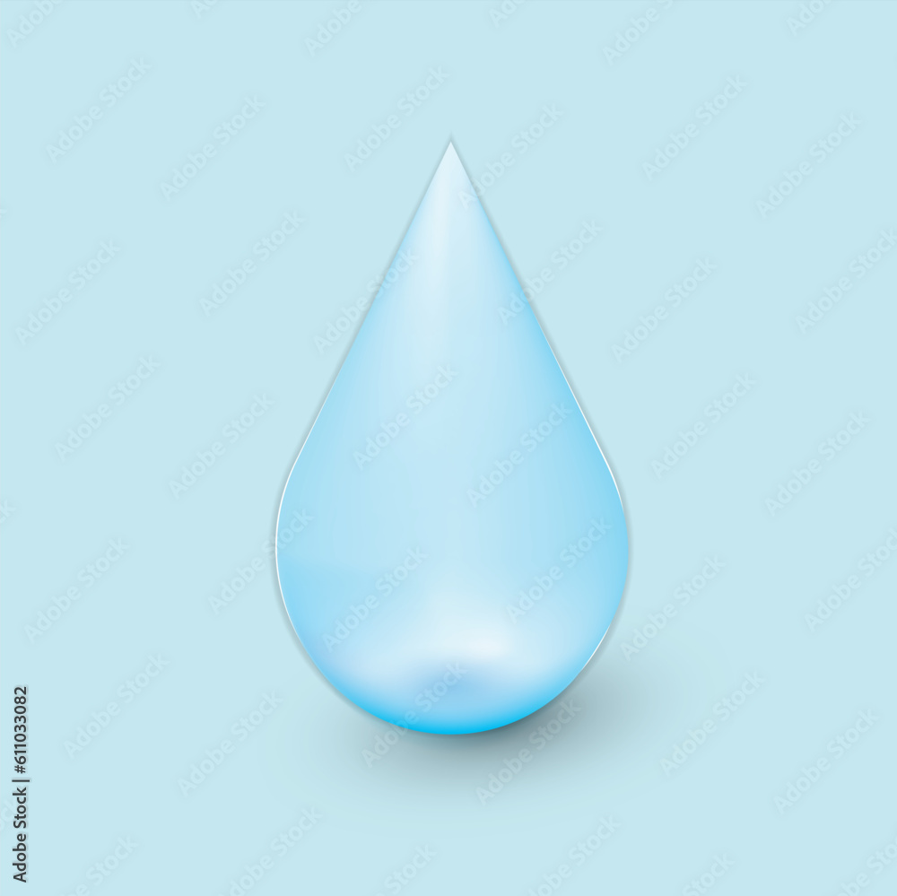 Water drop on blue background. vector illustration Water drop on blue background. vector illustration