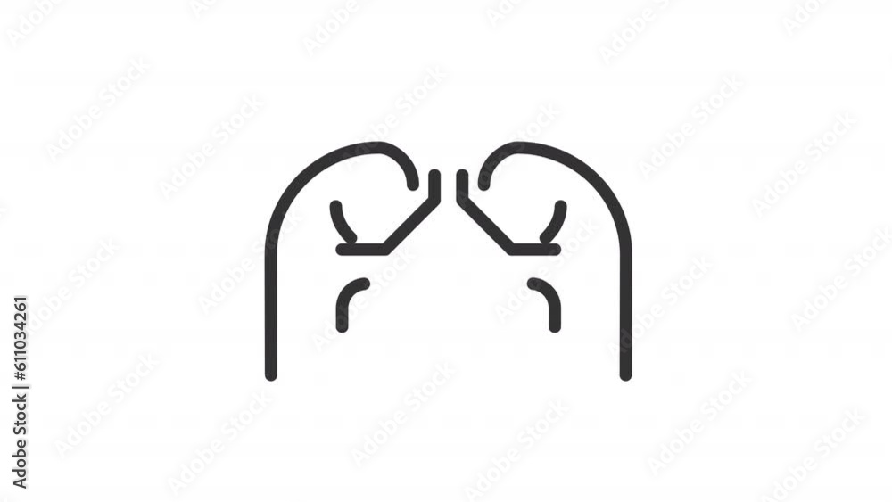 Animated respiratory linear icon. Doctor practice. Breathing organ. Medical support. Looped HD video with alpha channel transparency. Thin line motion graphics. Contour symbol animation Animated respiratory linear icon. Doctor practice. Breathing organ. Medical support. Looped HD video with alpha channel transparency. Thin line motion graphics. Contour symbol animation