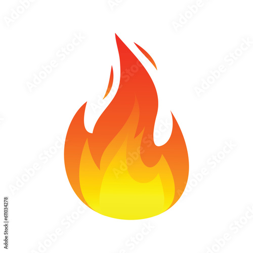 High quality fire emoticon isolated on white background. Fire emoji vector illustration. Lit icon.