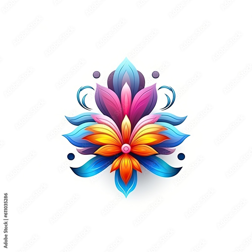Obraz premium Cute Aster blooming flower isolated on white background. Floral design with elegant flower. Generative AI
