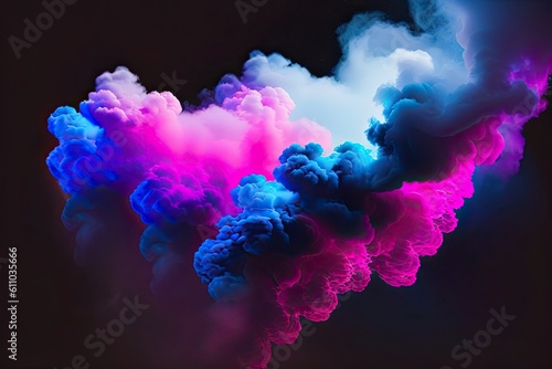 Abstract Cloud Neon Pink Generative AI