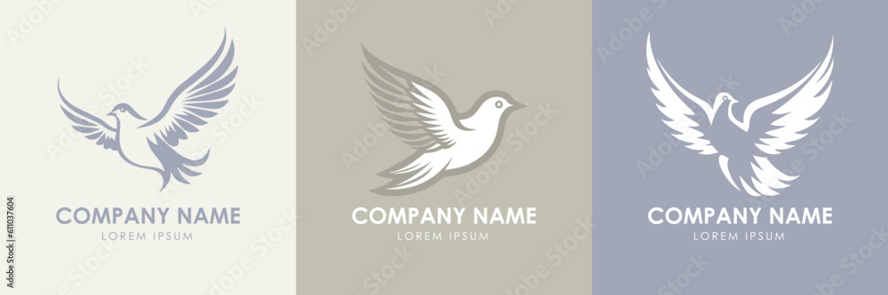 Dove Logo Set. Premium Vector Design Illustration. Dove Logo Set. Premium Vector Design Illustration.