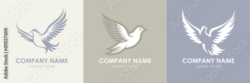 Dove Logo Set. Premium Vector Design Illustration.