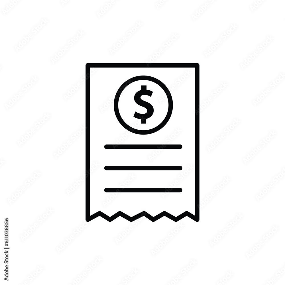 receipt vector thin line icon receipt vector thin line icon