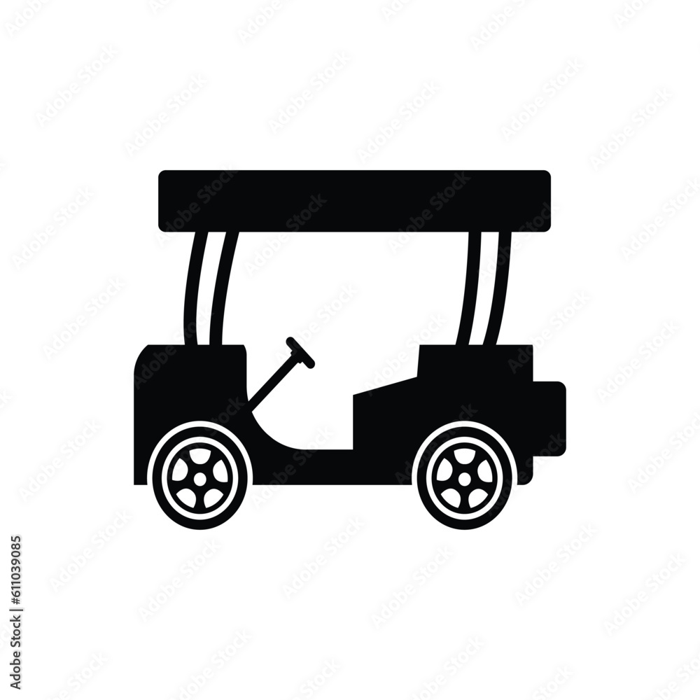 Fototapeta premium Golf cart icon silhouette