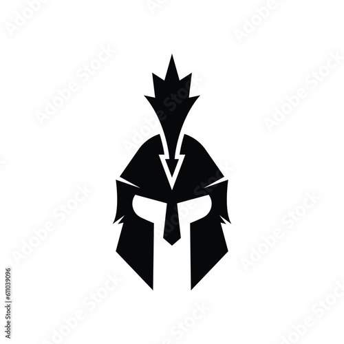 Spartan helmet silhouette icon