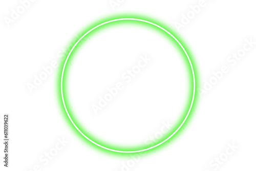Neon green circle frame png