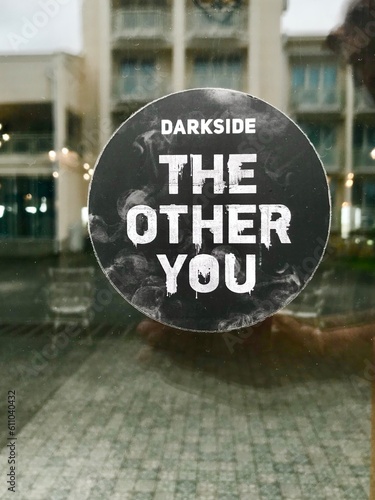 The other you Sticker on the glass door in a cafe 