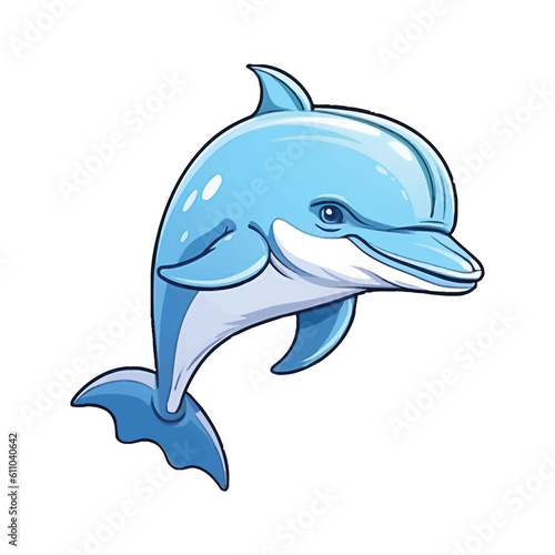 Adorable Dolphin  A Charming 2D Illustration