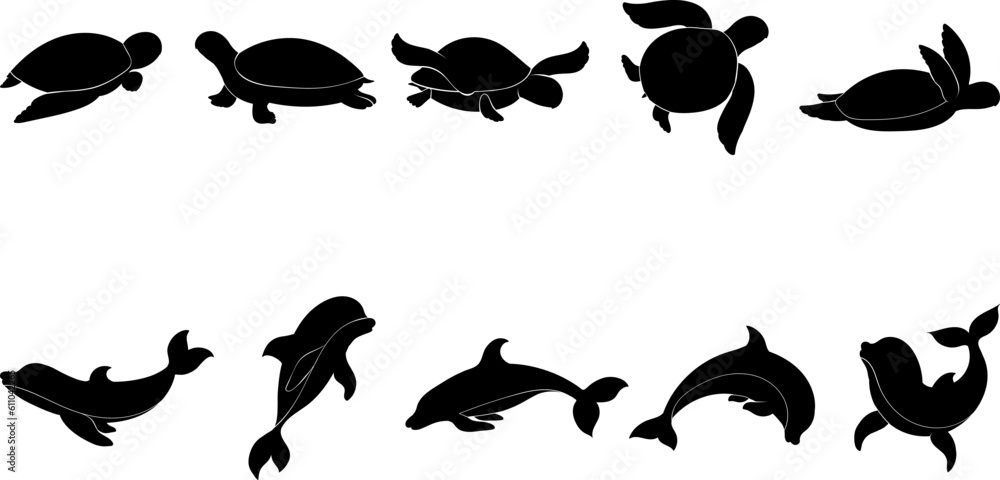 silhouettes of fish silhouettes of fish