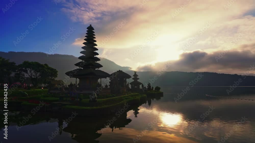 Ulun Danu Beratan Temple in Bali - Bali's Iconic Lake Temple, is both a famous picturesque landmark and a significant temple complex on the western side of Beratan Lake. Bali, Indonesia 4K Ulun Danu Beratan Temple in Bali - Bali's Iconic Lake Temple, is both a famous picturesque landmark and a significant temple complex on the western side of Beratan Lake. Bali, Indonesia 4K