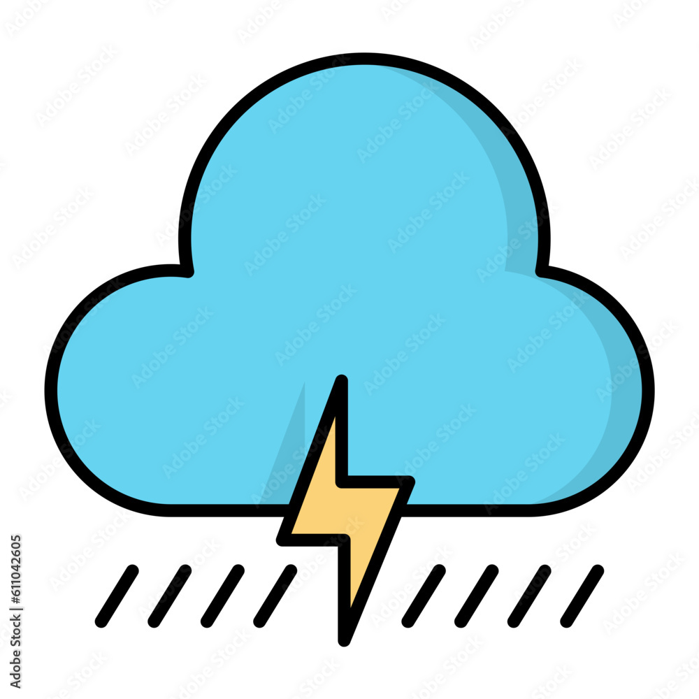 Rain Line Color Icon Rain Line Color Icon