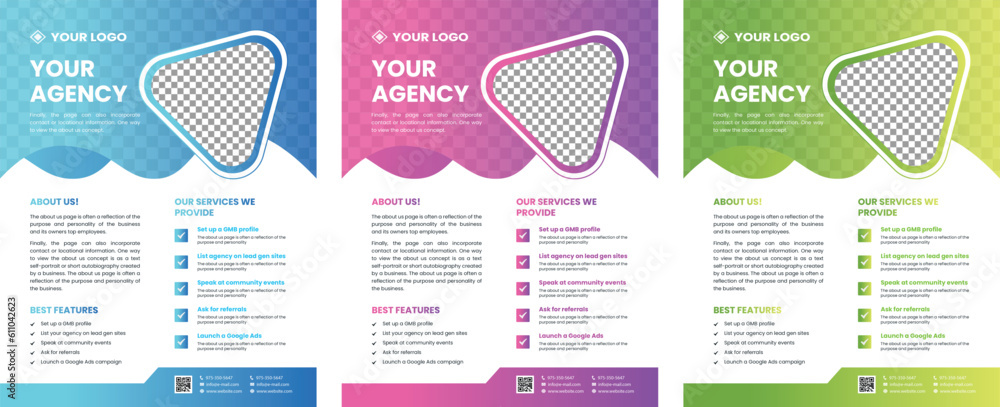 Corporate business flyer design template set