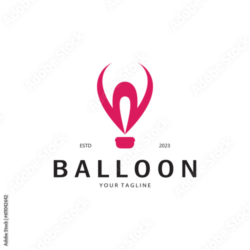 simple balloon logo, for kids event, toy shop, birthday, holiday vector