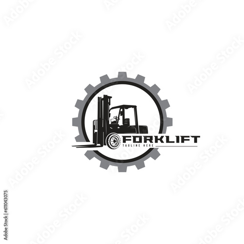 forklift logo vector. forklift icon. vector illustration