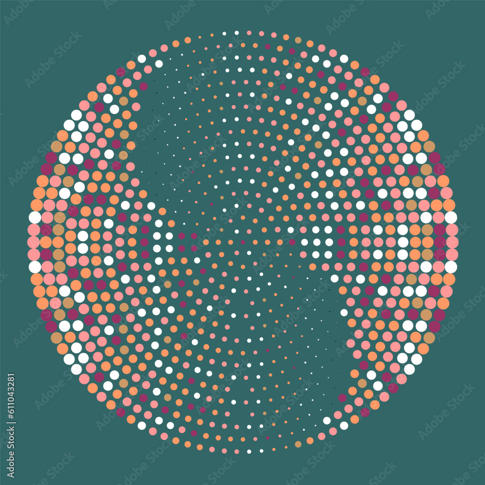 Abstract circle frame halftone dots logo emblem design element. Halftone effect template for your design. Abstract circle frame halftone dots logo emblem design element. Halftone effect template for your design.