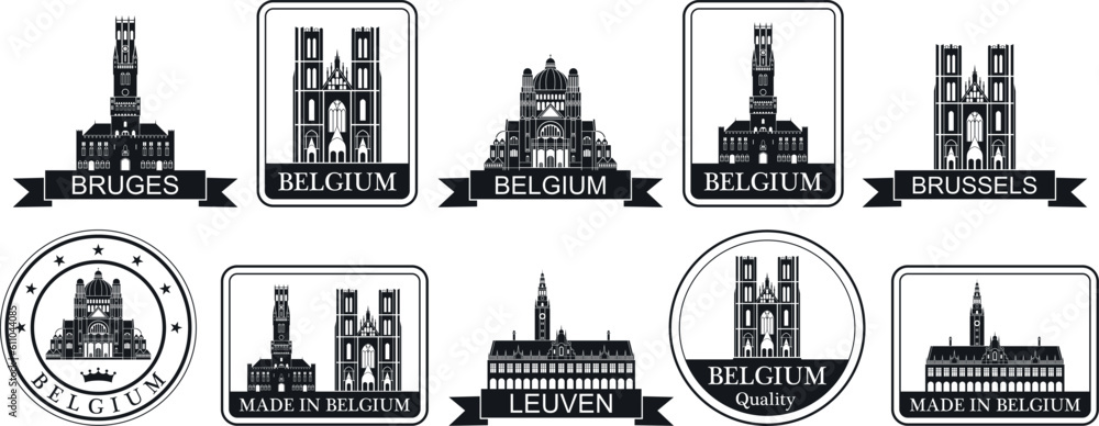 Belgium set. Isolated Belgium on white background Belgium set. Isolated Belgium on white background