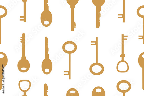 Key icon seamless pattern background. Business flat vector illustration. Vector illustration