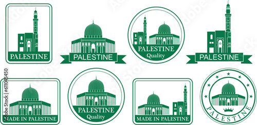 Palestine set. Isolated Palestine on white background
