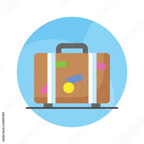 Carefully crafted icon design of luggage bag in trendy style, travel baggage vector design, suitcase icon