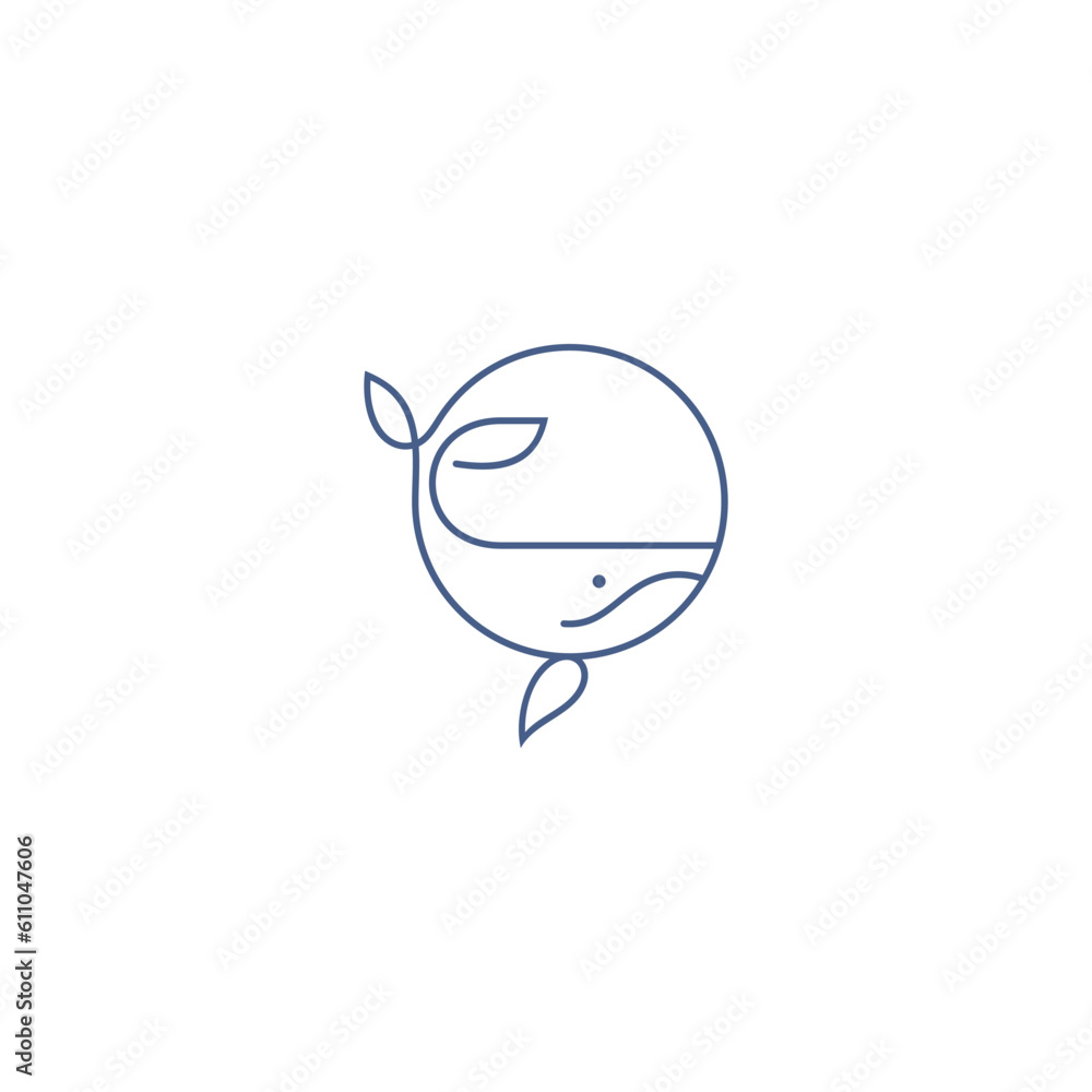 whale logo in minimalist and simple line art style whale logo in minimalist and simple line art style
