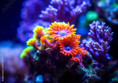 Tropical underwater coral reef. Generative AI.