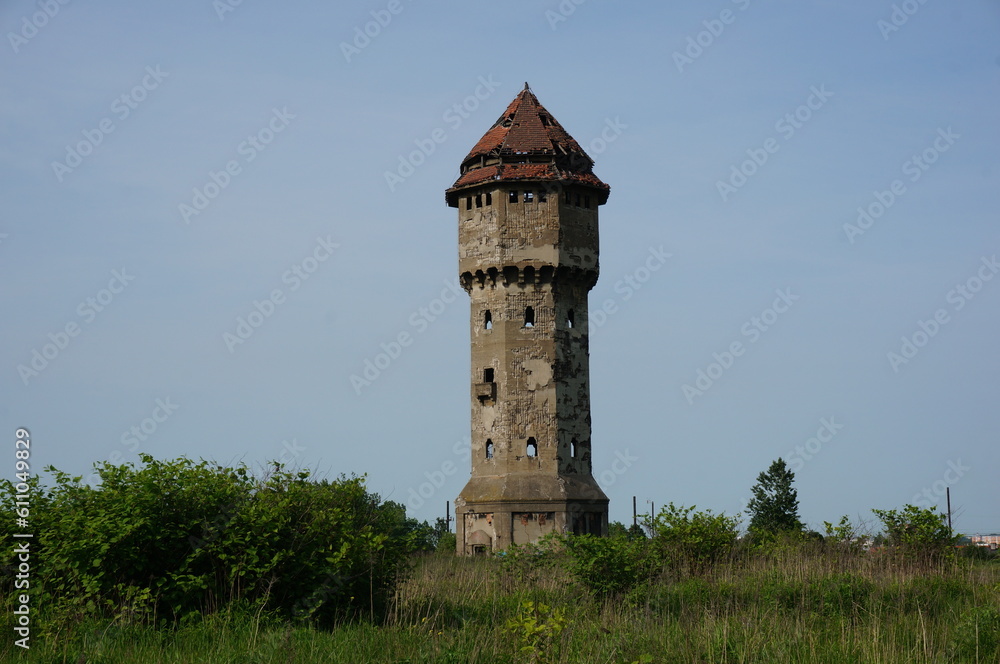 Water Tower (Wieza Huty Uthymann) was built in 1912 in Szopienice, it was part of metallurgical complex. Katowice, Poland. Water Tower (Wieza Huty Uthymann) was built in 1912 in Szopienice, it was part of metallurgical complex. Katowice, Poland.