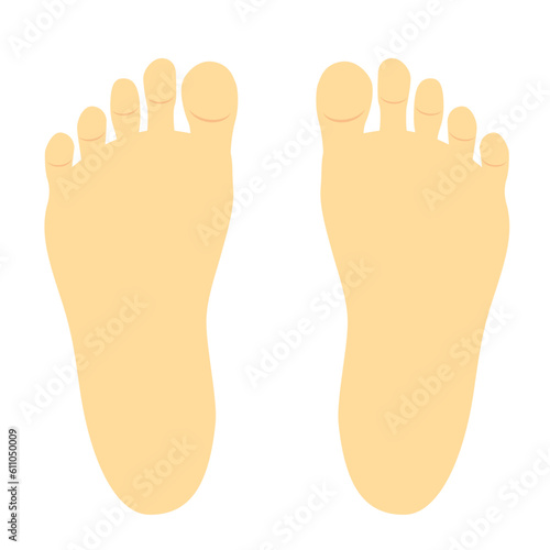 Illustration of the soles of human feet.