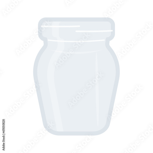 Empty glass jar for honey or jam