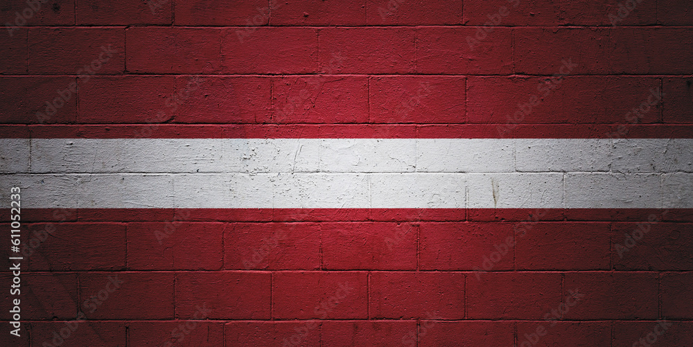 Flag of Latvia painted on a wall Flag of Latvia painted on a wall