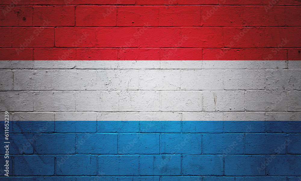 Flag of Luxembourg painted on a wall Flag of Luxembourg painted on a wall