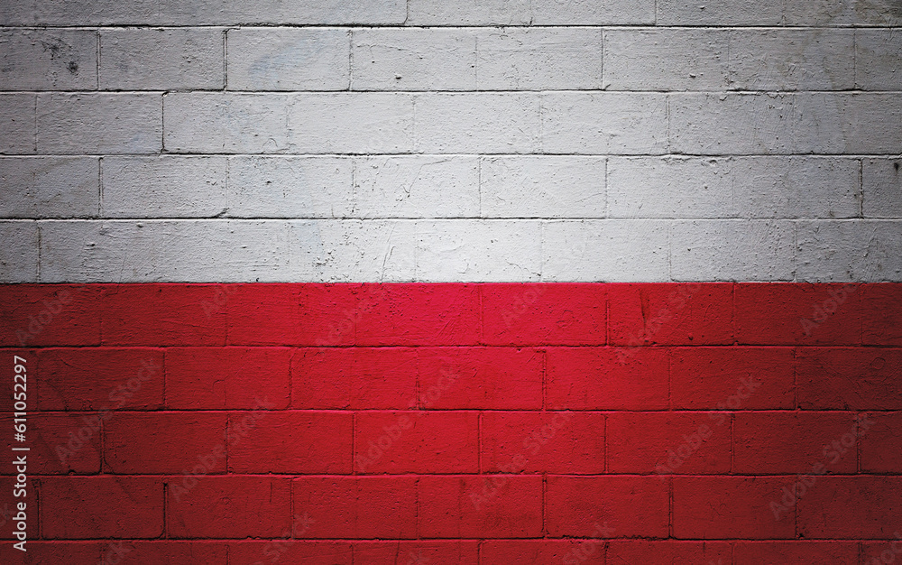 Flag of Poland painted on a wall Flag of Poland painted on a wall