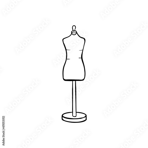 Vector sketch hand drawn mannequin silhouette