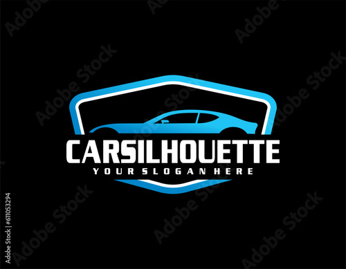 vector illustration car rental logo template, emblem, badges isolated on black background, dark logo with attractive color gradient.