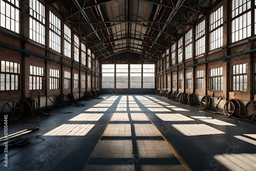 interior of a vast warehouse - Generative AI Technology