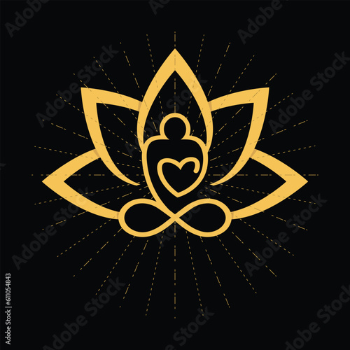 Meditation logo design vector
