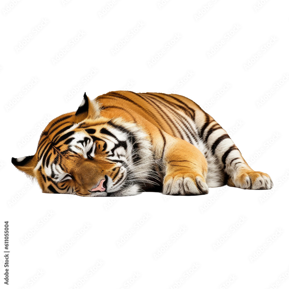 tiger sleep isolated on transparent background cutout tiger sleep isolated on transparent background cutout
