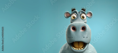 Cute Cartoon Surprised Hipp...