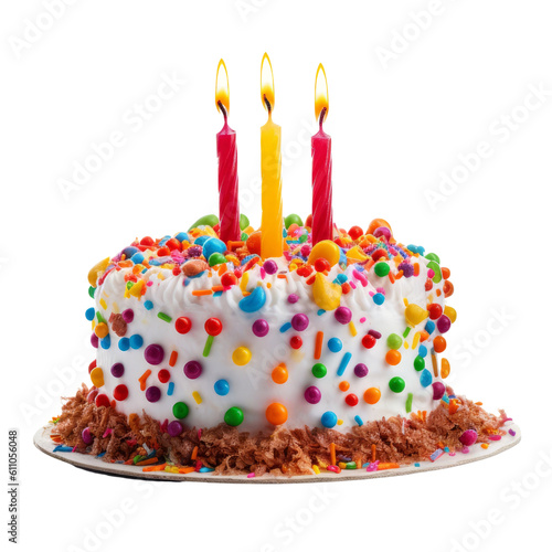birthday cake isolated on transparent background cutout 