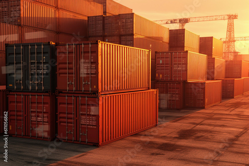 Cargo Shipping Container Worldwide. Generative AI