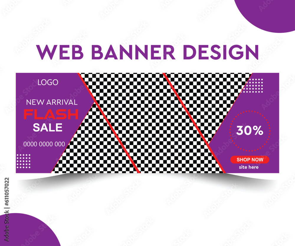 Furniture web banner for product promotion, sale banner template.