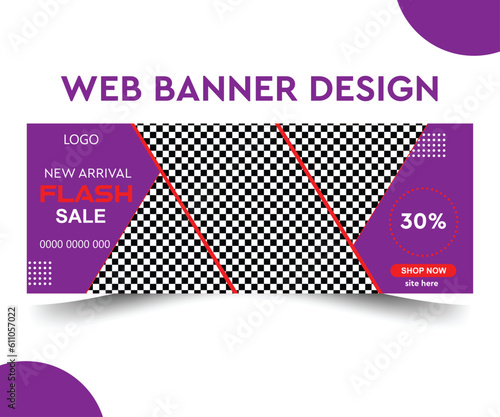 Furniture web banner for product promotion, sale banner template.