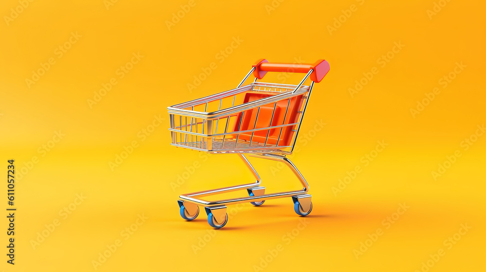 Household appliances in the shopping cart. E-commerce or online shopping concept. Generative Ai