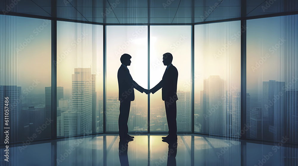 Fototapeta premium Business handshake in the office. Generative AI