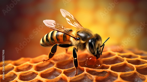 bee and honey. Generative AI