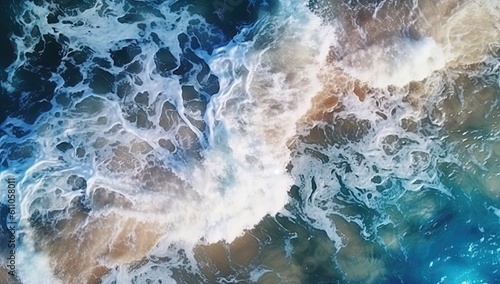 An aerial view of a body of water. Created with Generative Ai Technology