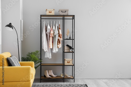 Interior of light room with...