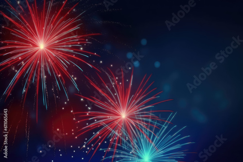 USA 4th of july independence day design of american with fireworks. Generative AI