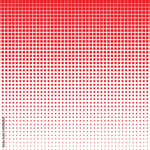 abstract seamless big to small red square gradient halftone pattern.