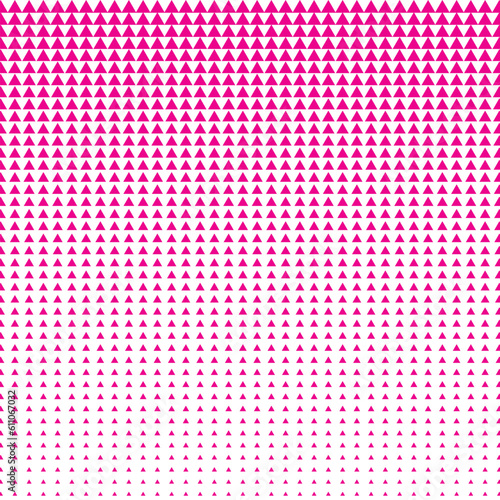 abstract seamless big to small pink triangle halftone pattern.